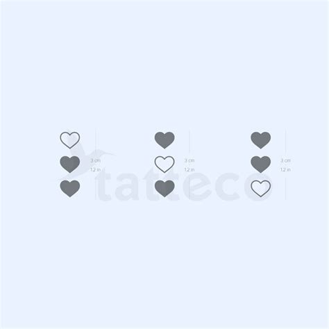 Matching 3 Hearts Semi Permanent Tattoo Set Of 3X2 Tatteco Matching 3 Hearts Semi Permanent Tattoo Set Of 3X2 Tatteco
