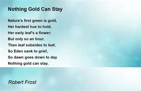 Insights into 'Nothing Gold Can Stay' Poem