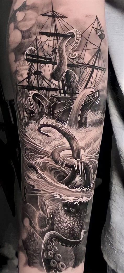 Octopus Ship Tattoo Sleeve Nautical Ocean Sea Octopus Anchor Ship Waves Octopus Ship Tattoo Sleeve Nautical Ocean Sea Octopus Anchor Ship Waves