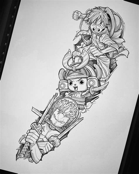One Piece Tattoo Sketches