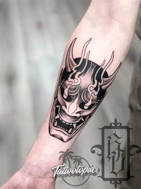 Oni Mask Tattoo Sleeve