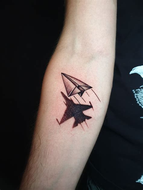 Origami Plane Tattoo