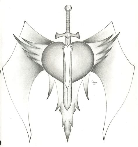 Pencil Drawings Of Hearts With Wings And Banners Pencildrawing2019 Pencil Drawings Of Hearts With Wings And Banners Pencildrawing2019