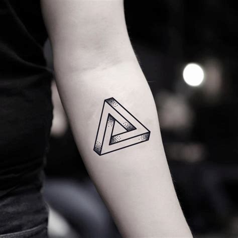 Penrose Triangle Temporary Tattoo Sticker Set Of 2 Penrose Triangle Temporary Tattoo Sticker Set Of 2