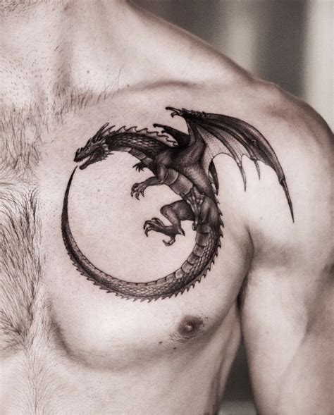 Pin By Aek A On Chest Tattoo Drawings Dragon Tattoos For Men