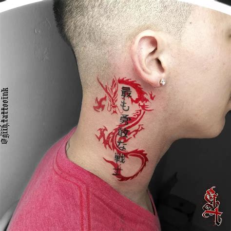 Pin By On Tatt0o Dragon Tattoo Neck Dragon Tattoo Red