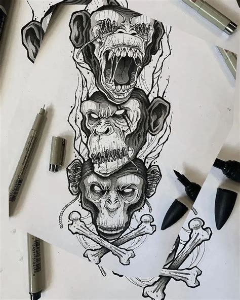 Pin Von Fearlessink Auf Pauli In 2025 Tattoo Ideen Affen Tattoo