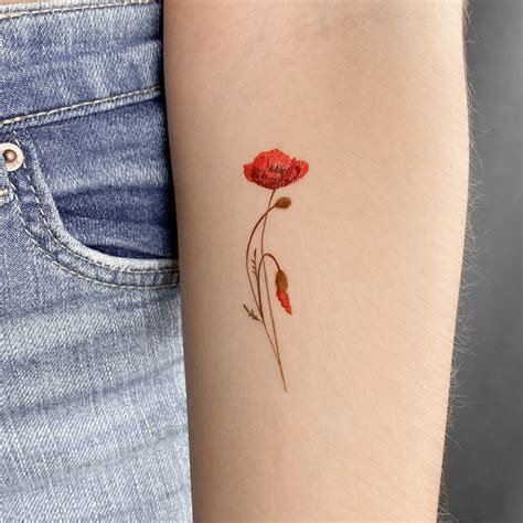 Poppy Temporary Tattoo By Lena Set Of 3 Poppy Temporary Tattoo By Lena Set Of 3
