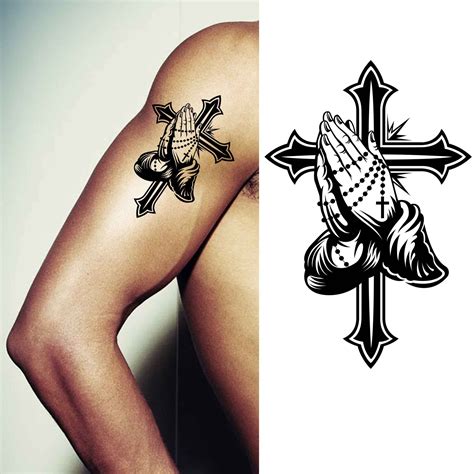 Praying Hands Cross Tattoo Design Praying Hands Cross Tattoo Design