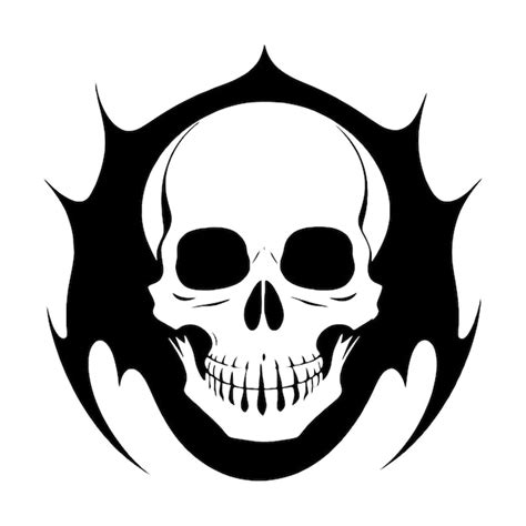 Premium Vector Skull Bones Skeleton Logo Simple Black Tattoo