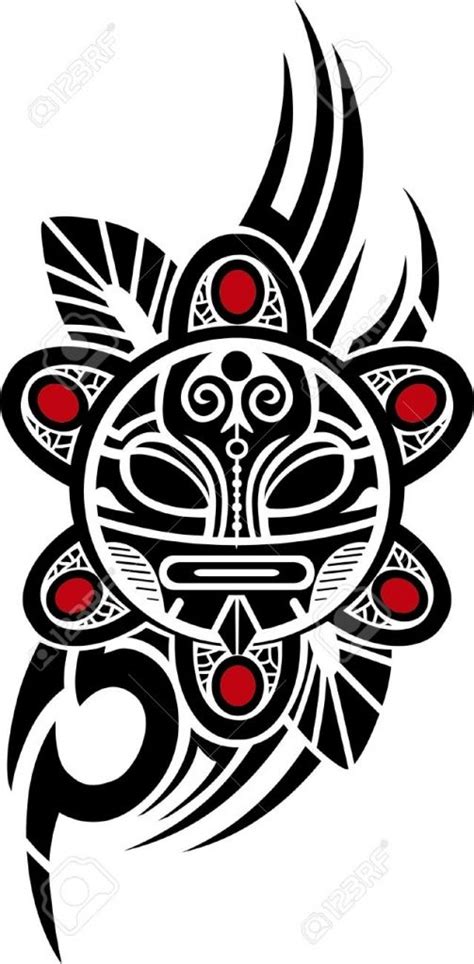 Puerto Rican Tribal Tattoos Taino Sun Tribal Vector Illustration