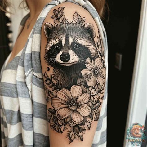 Raccoon Tattoos 128 Designs Raccoon Tattoo Wildlife Tattoo Badger