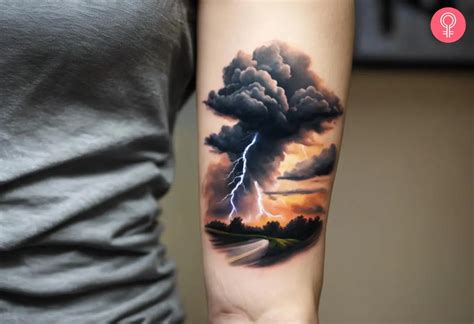 Realistic Lightning Storm Tattoo Realistic Lightning Storm Tattoo