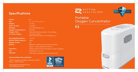 Rhythm Healthcare P2 Concentrator Sound Level
