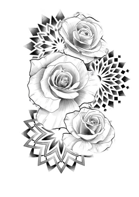Rose Mandala Tattoo Drawing Rose Mandala Tattoo Drawing