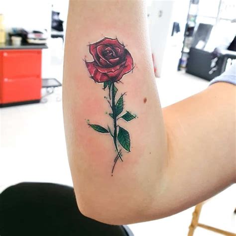 Rose Stem Tattoo Designs