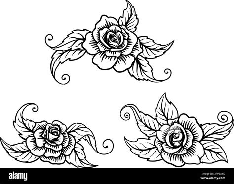 Roses Rose Tattoo Engraved Woodcut Etching Designs Stock Vector Image Roses Rose Tattoo Engraved Woodcut Etching Designs Stock Vector Image