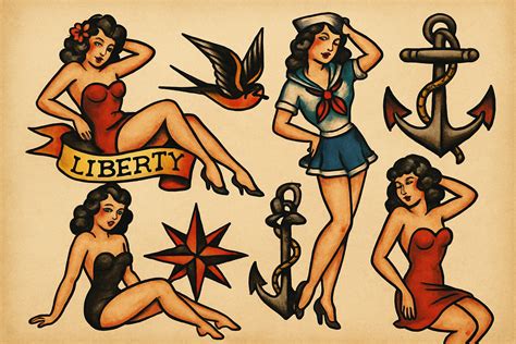 Sailor Jerry Pin Up Girl Tattoo Designs