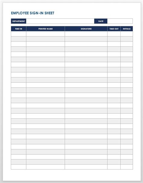 Sample Sign In Sheet Guide: Easy Event Tracking