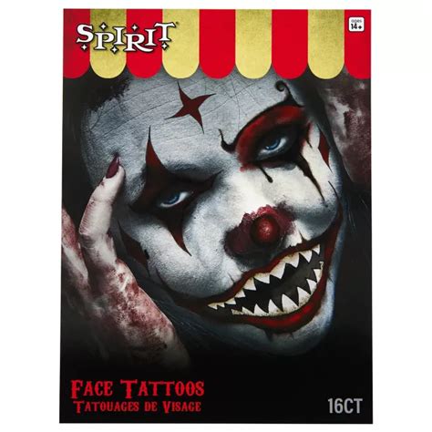 Scary Clown Face Tattoos Spirithalloween Com