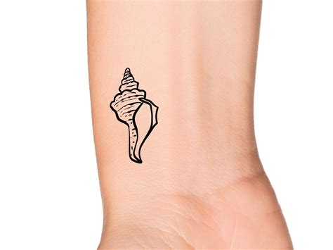 Sea Shell Temporary Tattoo Seashell Tattoo Etsy Sea Shell Temporary Tattoo Seashell Tattoo Etsy