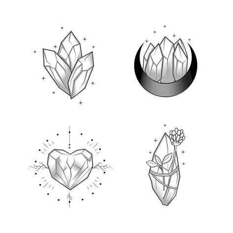 Set Of Crystal Gemstone Tattoo Design 10797099 Vector Art At Vecteezy Set Of Crystal Gemstone Tattoo Design 10797099 Vector Art At Vecteezy