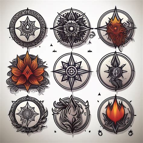 Set Of Tattoos Stock Illustration Illustration Of Tattoo 376795295