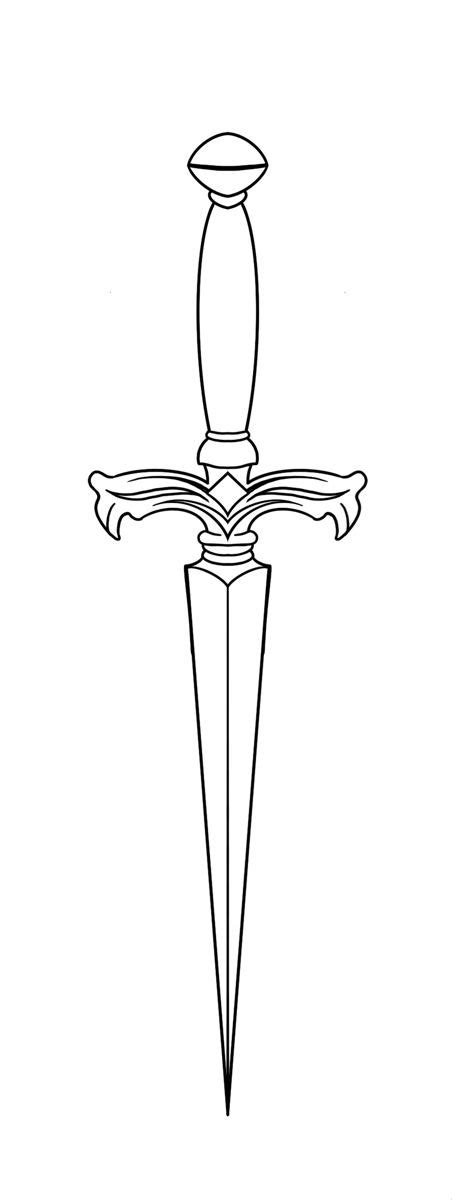 Simple Dagger Tattoo Outline