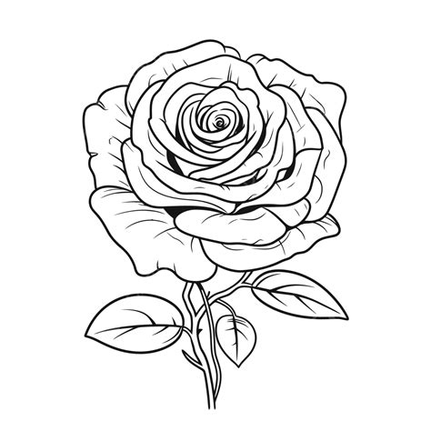 Simple Outline Sketch Of A Rose Drawing Vector Rose Drawing Wing Simple Outline Sketch Of A Rose Drawing Vector Rose Drawing Wing