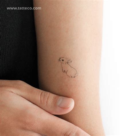 Simple Rabbit Tattoo Rabbit Face Temporary Tattoo Set Of 3
