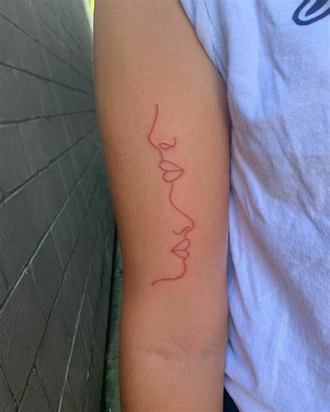 Simple Red Line Tattoos