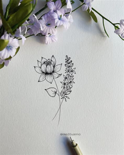 Simple Water Lily Larkspur Tattoo Design Waterlily Waterlilytattoo Waterlilies Larkspur Tattoodesign Inkart Minitattoo Simpletattoos Art Penandink Inkdrawing Inkartist Inkedbyjenna Finelinetattoo Minimaltattoo Cutetattoos