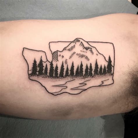 Simplistic Washington Tattoo By Matt Wear At Supergenius In Seattle