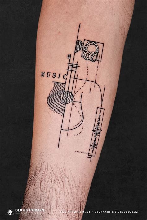 Sketch Forearm Tattoo Designs Male Music Tattoo Ideas