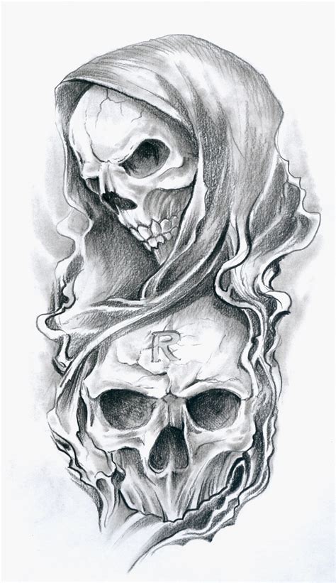 Skull Tattoo Drawing Designs