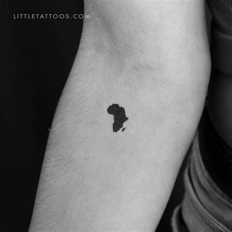 Small Africa Map Temporary Tattoo Set Of 3 Small Tattoos