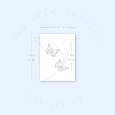 Small Butterfly Pair Semi Permanent Tattoo Set Of 2 Tatteco