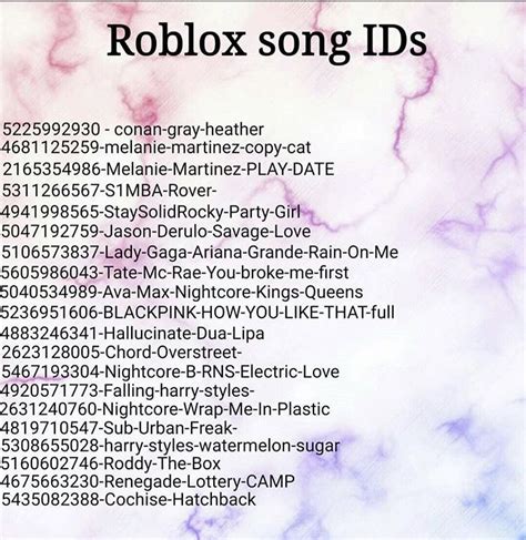 Song Ids Roblox