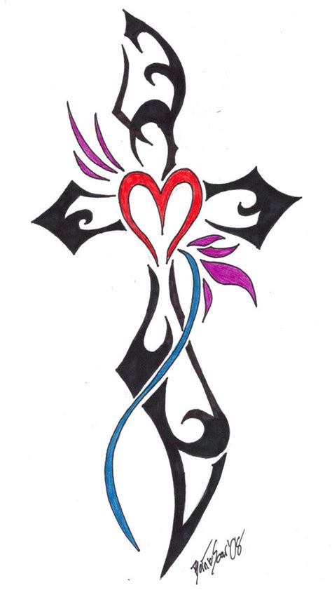 Spiked Tribal Cross Tattoo Design