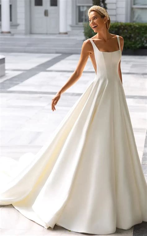 Square Neck Aline Wedding Dress