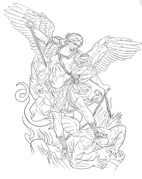 St Michael The Archangel Tattoo Design Stencil Tattoobnb St Michael The Archangel Tattoo Design Stencil Tattoobnb