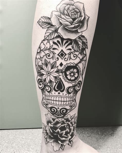 Sugar Skull And Roses Tattoo For Men Sugar Skull And Roses Tattoo For Men