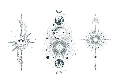 Sun And Moon Tattoo Drawing 6 000 Sun And Moon Tattoo Designs Stock