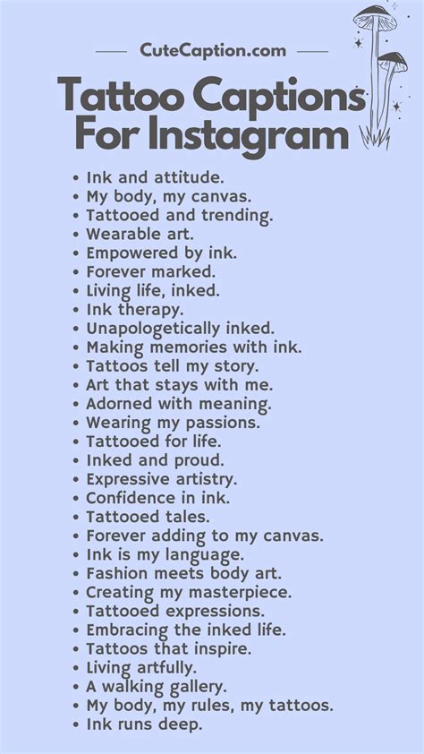 Tattoo Captions And Quotes For Instagram In 2025 Tattoo Captions And Quotes For Instagram In 2025