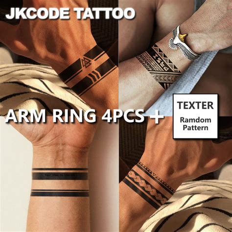 Tattoo Designer Wristbands 4 Piece Set Dual Purpose Arm Ring Tattoo Arm Ring Tattoo Stickers Tattoo Designer Wristbands 4 Piece Set Dual Purpose Arm Ring Tattoo Arm Ring Tattoo Stickers