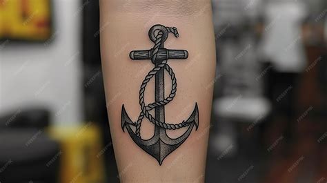 Tattoo Of Anchor On A Forearm With Nautical Ropes Premium Ai Tattoo Of Anchor On A Forearm With Nautical Ropes Premium Ai