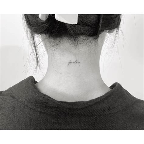 Tattoo Of The Word Fearless Handwritten On The