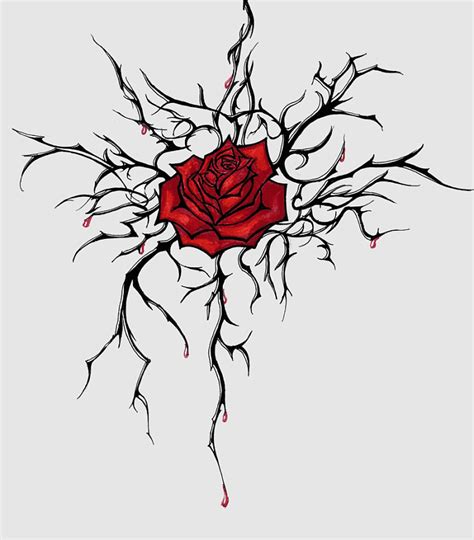 Tattoo Rose With Thorns Watercolor Tattoo Design