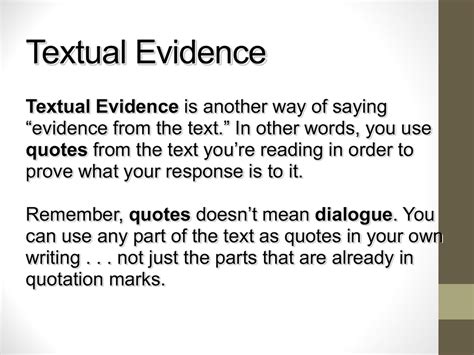Unlocking Textual Evidence Definition Secrets