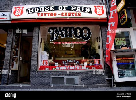 The Entrance To The House Of Pain Tattoo Parlour In Frankfurt Germany The Entrance To The House Of Pain Tattoo Parlour In Frankfurt Germany